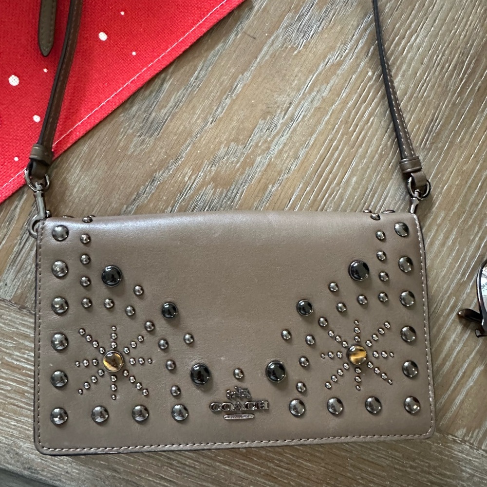 Coach Studded Crossbody Bag - brown and Black